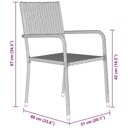 vidaXL Garden Dining Set with Cushion 5 pcs Black Poly Rattan