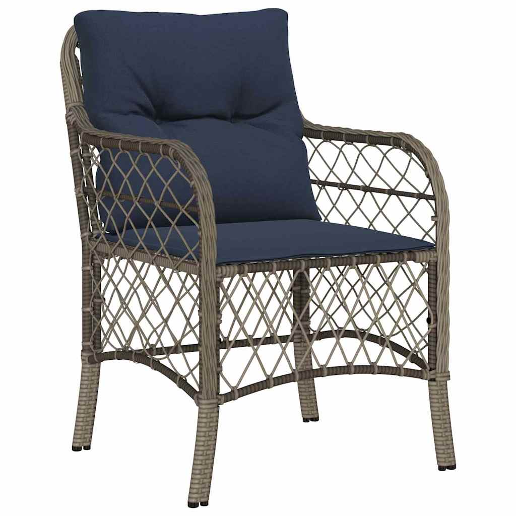vidaXL Garden Dining Set with Cushion 9 pcs Grey and Black Rattan