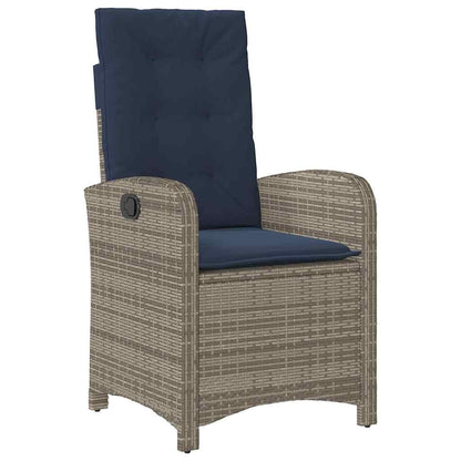 vidaXL Garden Dining Set with Cushion 5 pcs Grey Poly Rattan