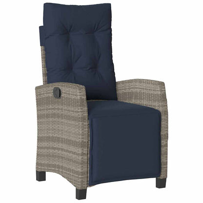 vidaXL Garden Dining Set with Cushion 3 pcs Grey Poly Rattan