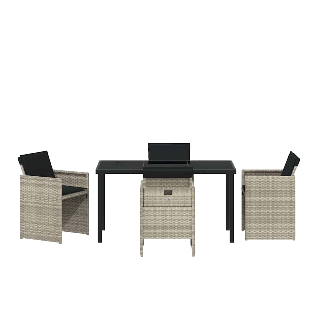 vidaXL Garden Dining Set 5 pcs Light Grey Poly Rattan