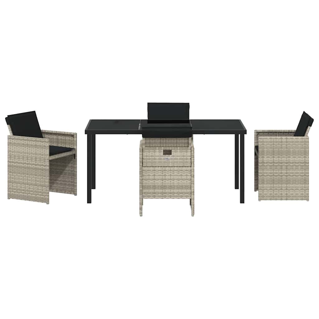 vidaXL Garden Dining Set 5 pcs Light Grey Poly Rattan