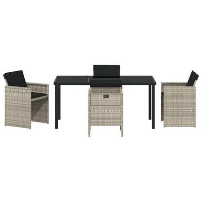 vidaXL Garden Dining Set 5 pcs Light Grey Poly Rattan