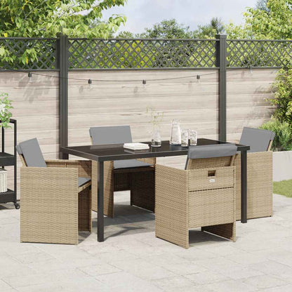 vidaXL Garden Dining Set 5 pcs Beige Poly Rattan