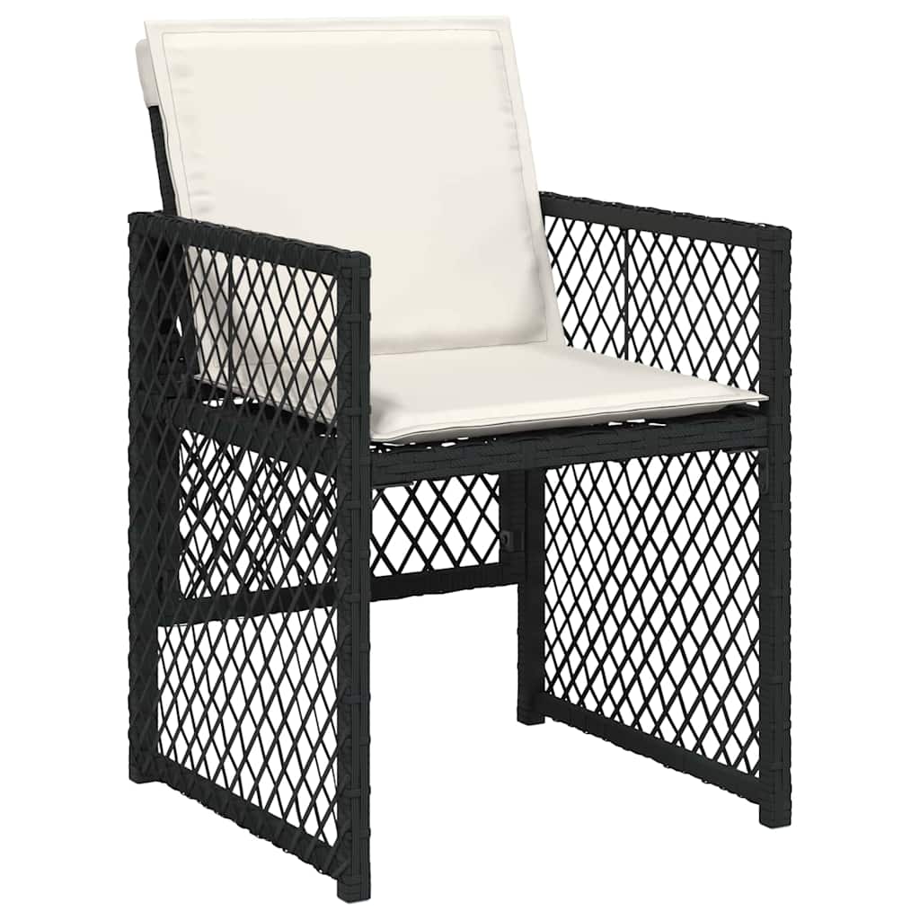 vidaXL Garden Dining Set 5 pcs Black Poly Rattan