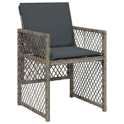 vidaXL Garden Dining Set 9 pcs Grey Poly Rattan