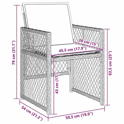 vidaXL Garden Dining Set 9 pcs Grey Poly Rattan