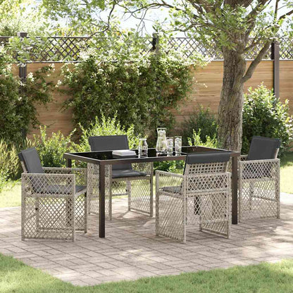 vidaXL Garden Dining Set 5 pcs Light Grey Poly Rattan