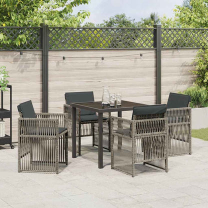 vidaXL Garden Dining Set 5 pcs Grey Powder-Coated Steel