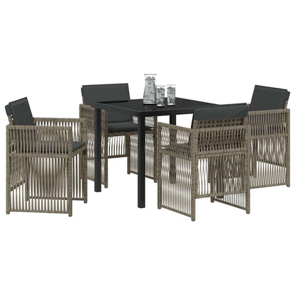 vidaXL Garden Dining Set 5 pcs Grey Powder-Coated Steel