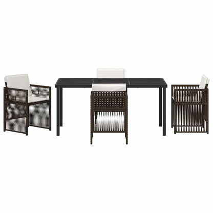 vidaXL Garden Dining Set 5 pcs Brown Powder-Coated Steel