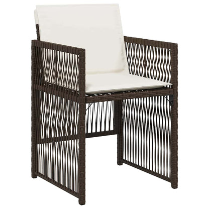 vidaXL Garden Dining Set 9 pcs Brown Powder-Coated Steel