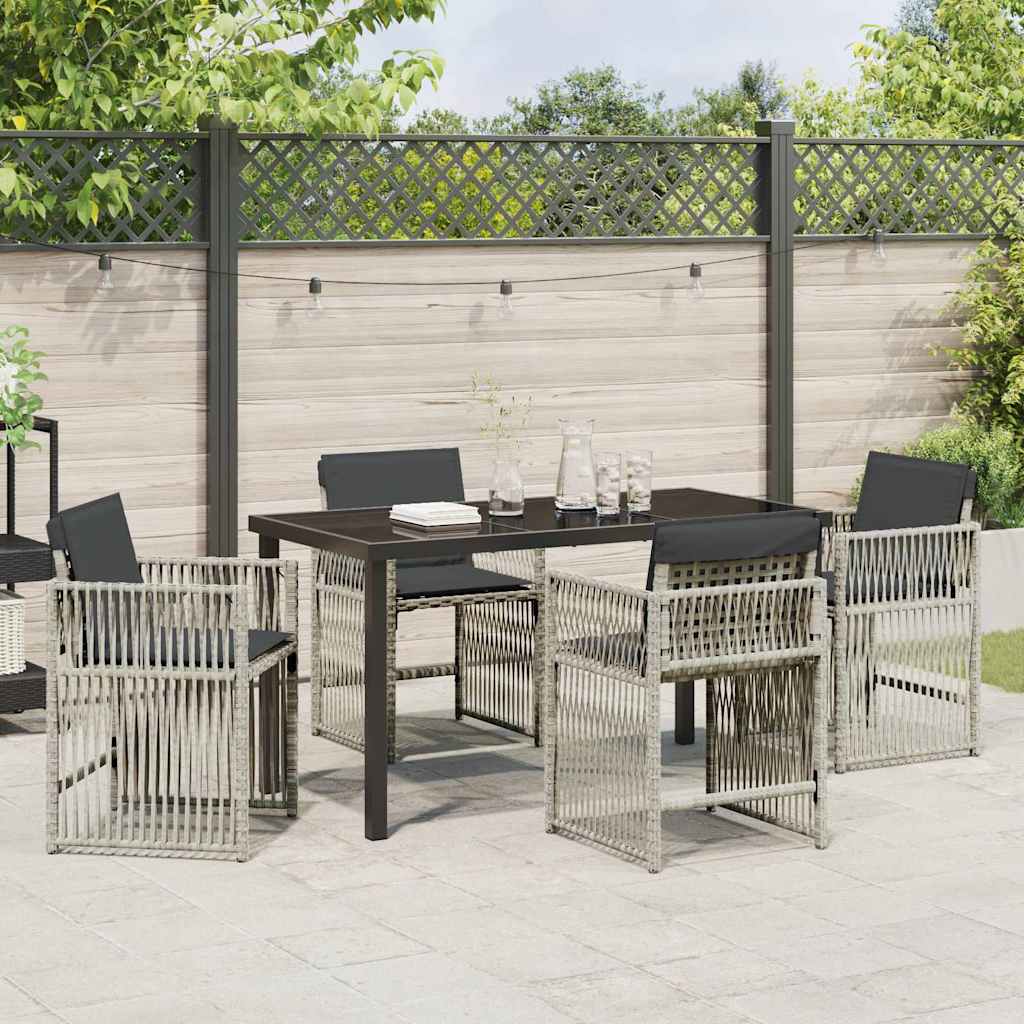 vidaXL Garden Dining Set 5 pcs Light Grey Powder-Coated Steel