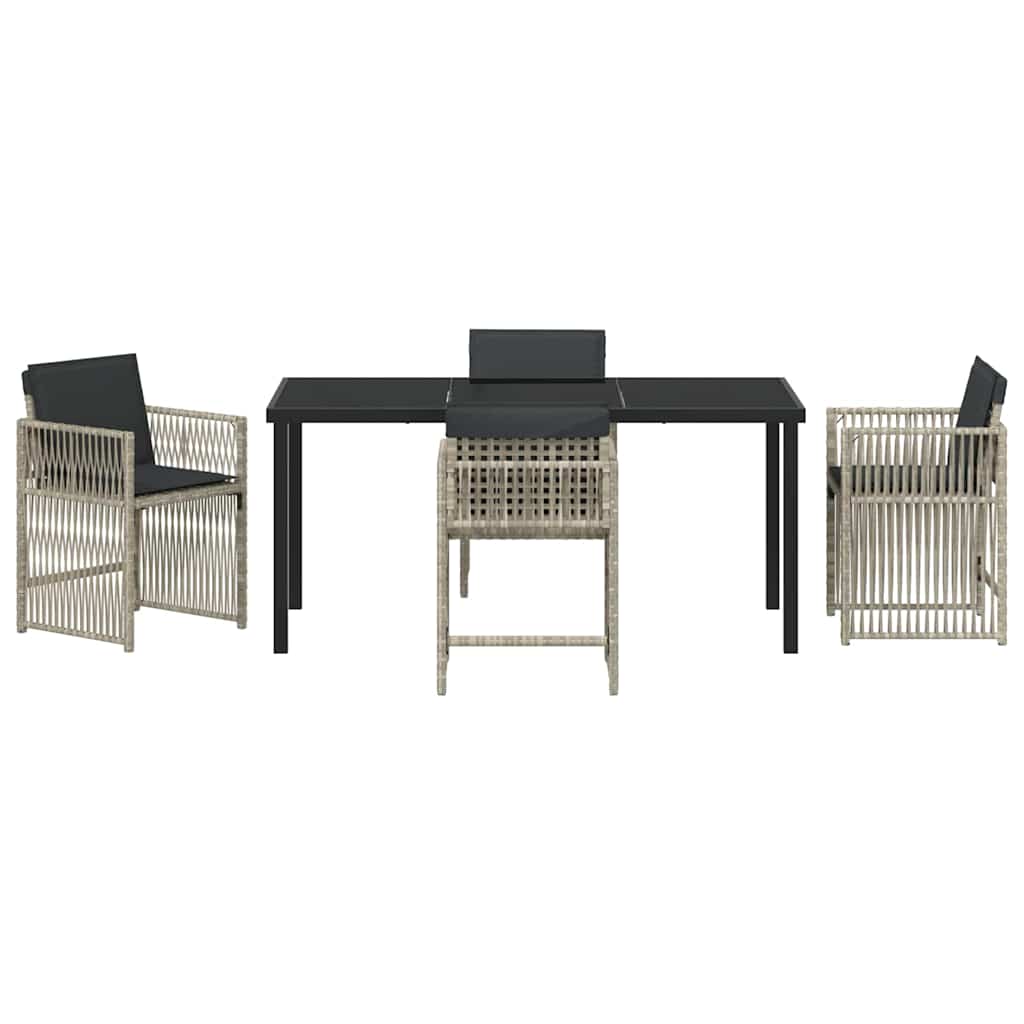 vidaXL Garden Dining Set 5 pcs Light Grey Powder-Coated Steel
