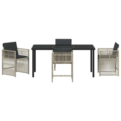 vidaXL Garden Dining Set 5 pcs Light Grey Powder-Coated Steel