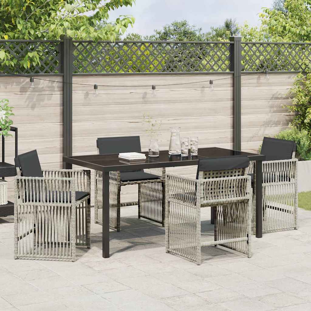 vidaXL Garden Dining Set 5 pcs Light Grey Powder-Coated Steel