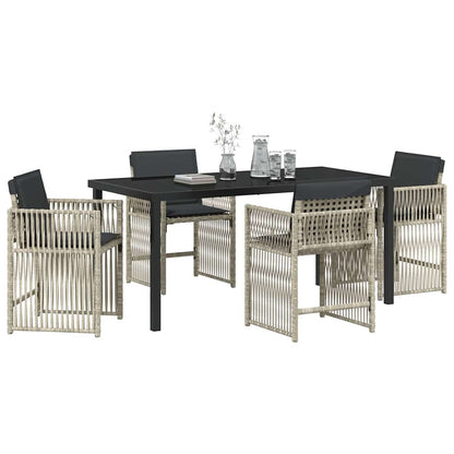 vidaXL Garden Dining Set 5 pcs Light Grey Powder-Coated Steel