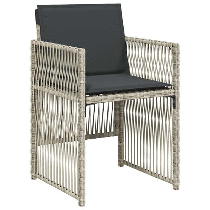 vidaXL Garden Dining Set 9 pcs Light Grey Powder-Coated Steel