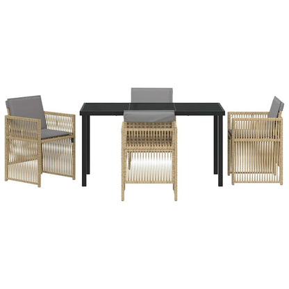vidaXL Garden Dining Set 5 pcs Beige Powder-Coated Steel