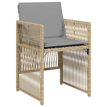 vidaXL Garden Dining Set 5 pcs Beige Powder-Coated Steel