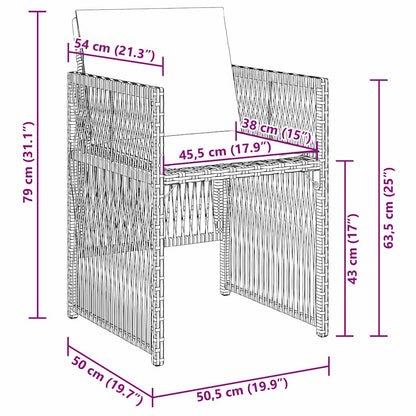 vidaXL Garden Dining Set 5 pcs Beige Powder-Coated Steel