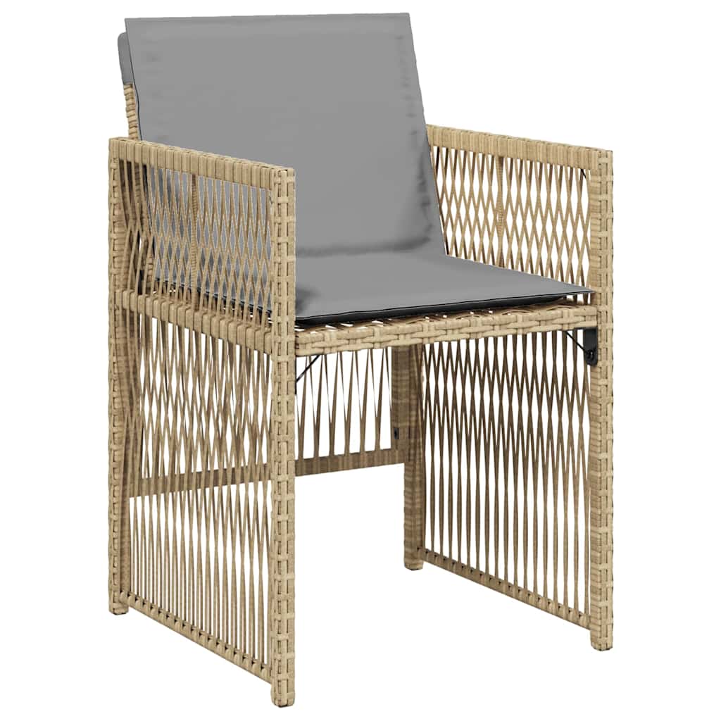 vidaXL Garden Dining Set 9 pcs Beige Powder-Coated Steel