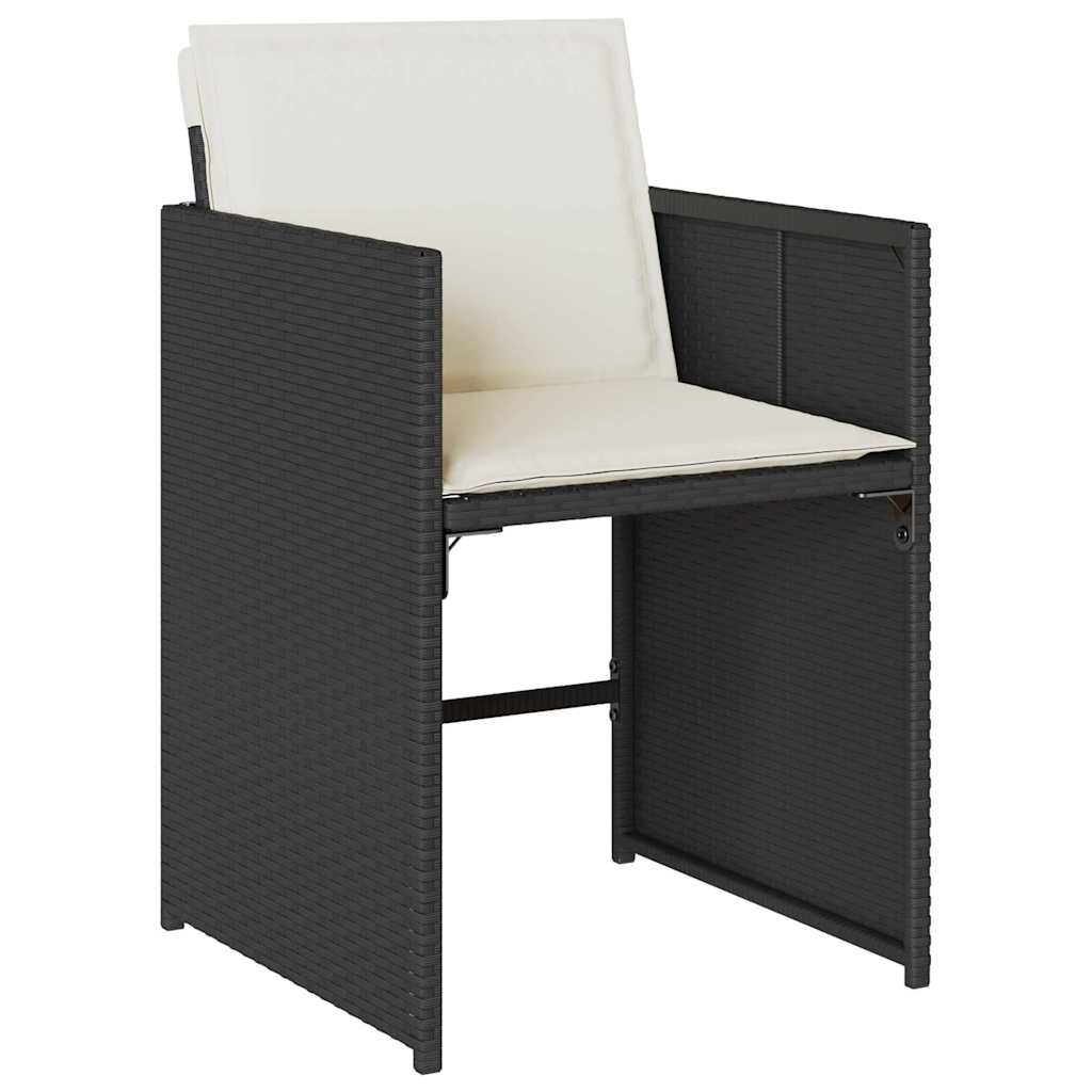vidaXL Garden Dining Set 5 pcs Black Poly Rattan