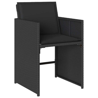 vidaXL Garden Dining Set 9 pcs Black Poly Rattan