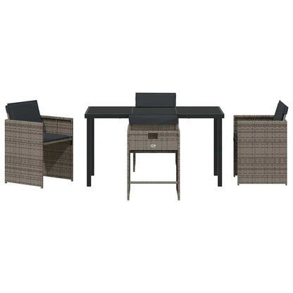 vidaXL Garden Dining Set 5 pcs Grey Poly Rattan