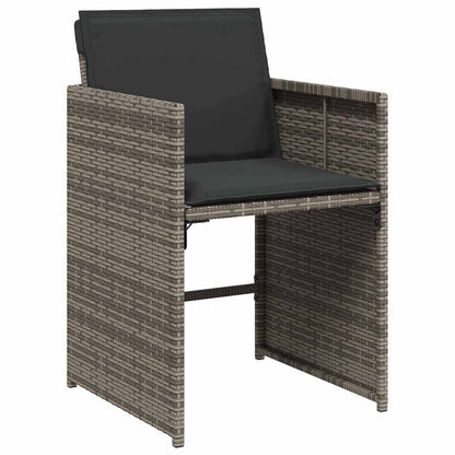vidaXL Garden Dining Set 9 pcs Grey Poly Rattan