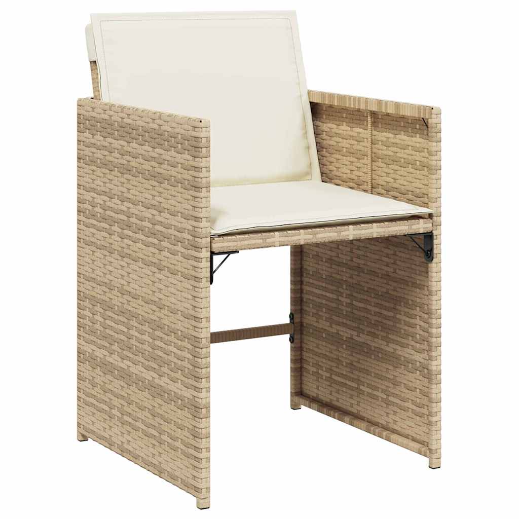 vidaXL Garden Dining Set 5 pcs Beige Poly Rattan
