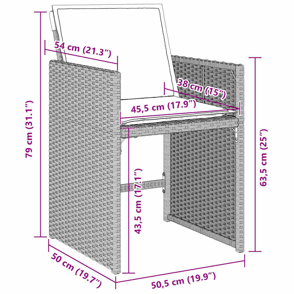 vidaXL Garden Dining Set 5 pcs Light Grey Poly Rattan