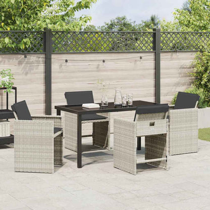 vidaXL Garden Dining Set 5 pcs Light Grey Poly Rattan