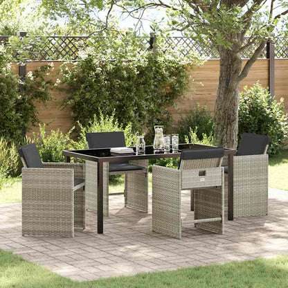 vidaXL Garden Dining Set 5 pcs Light Grey Poly Rattan