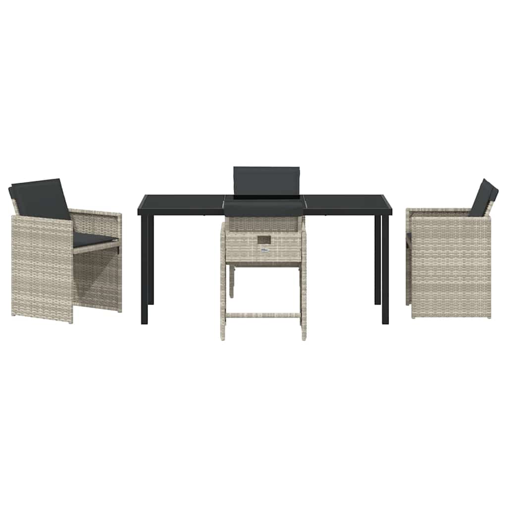 vidaXL Garden Dining Set 5 pcs Light Grey Poly Rattan