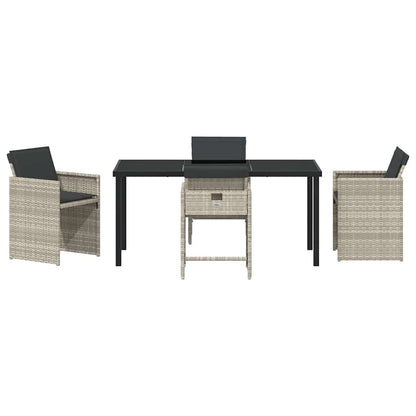 vidaXL Garden Dining Set 5 pcs Light Grey Poly Rattan