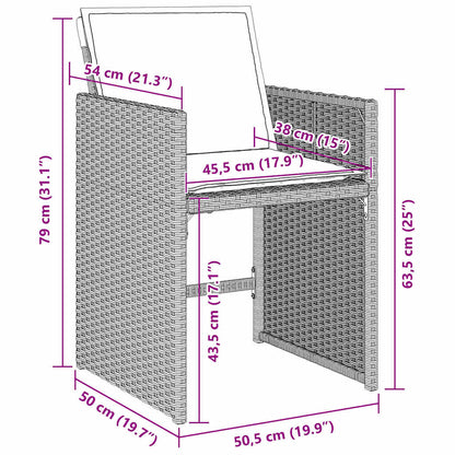 vidaXL Garden Dining Set 9 pcs Light Grey Poly Rattan
