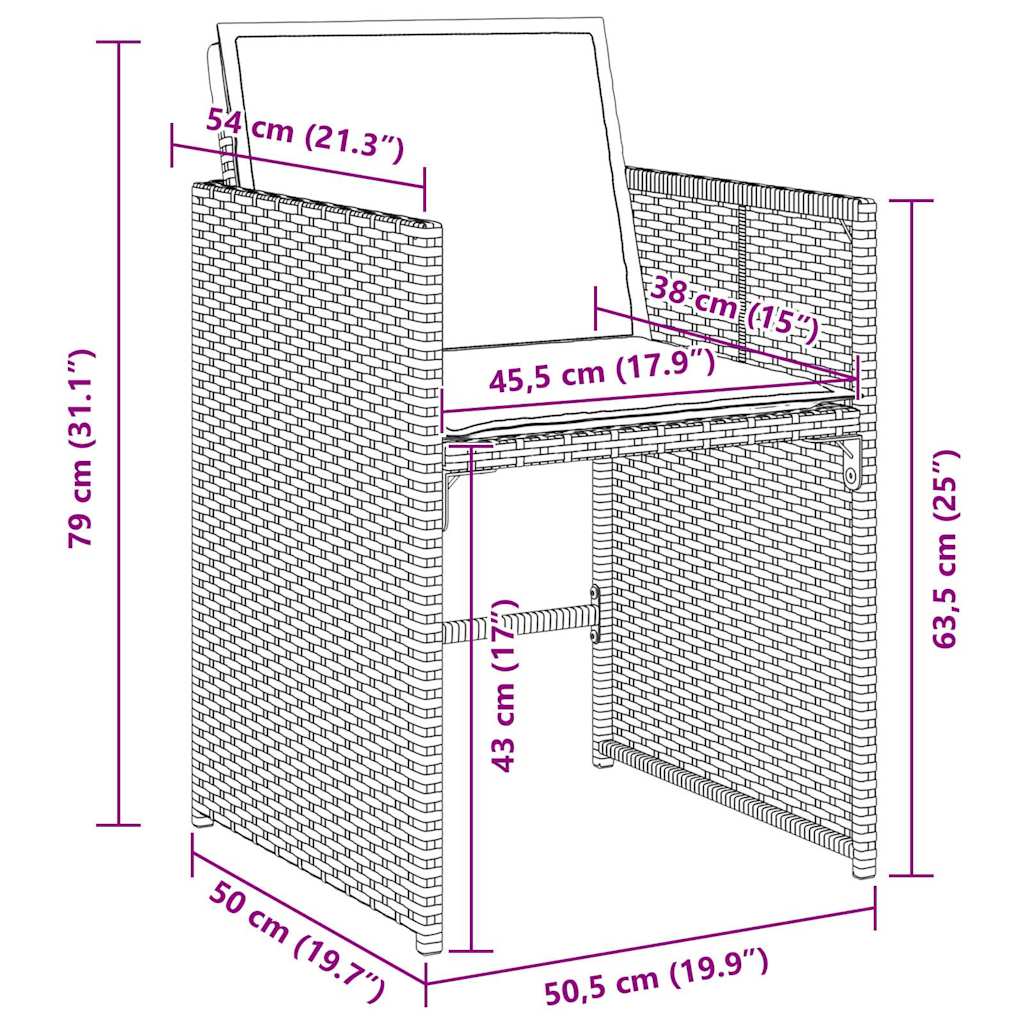 vidaXL 5 Piece Garden Dining Set with Cushions Beige Poly Rattan