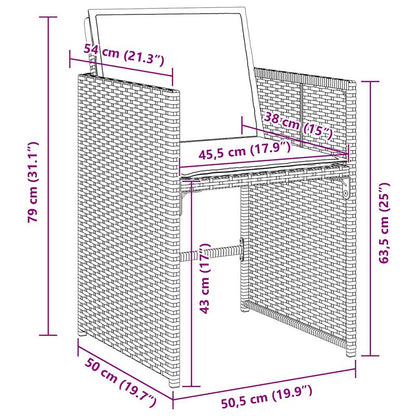 vidaXL 5 Piece Garden Dining Set with Cushions Beige Poly Rattan