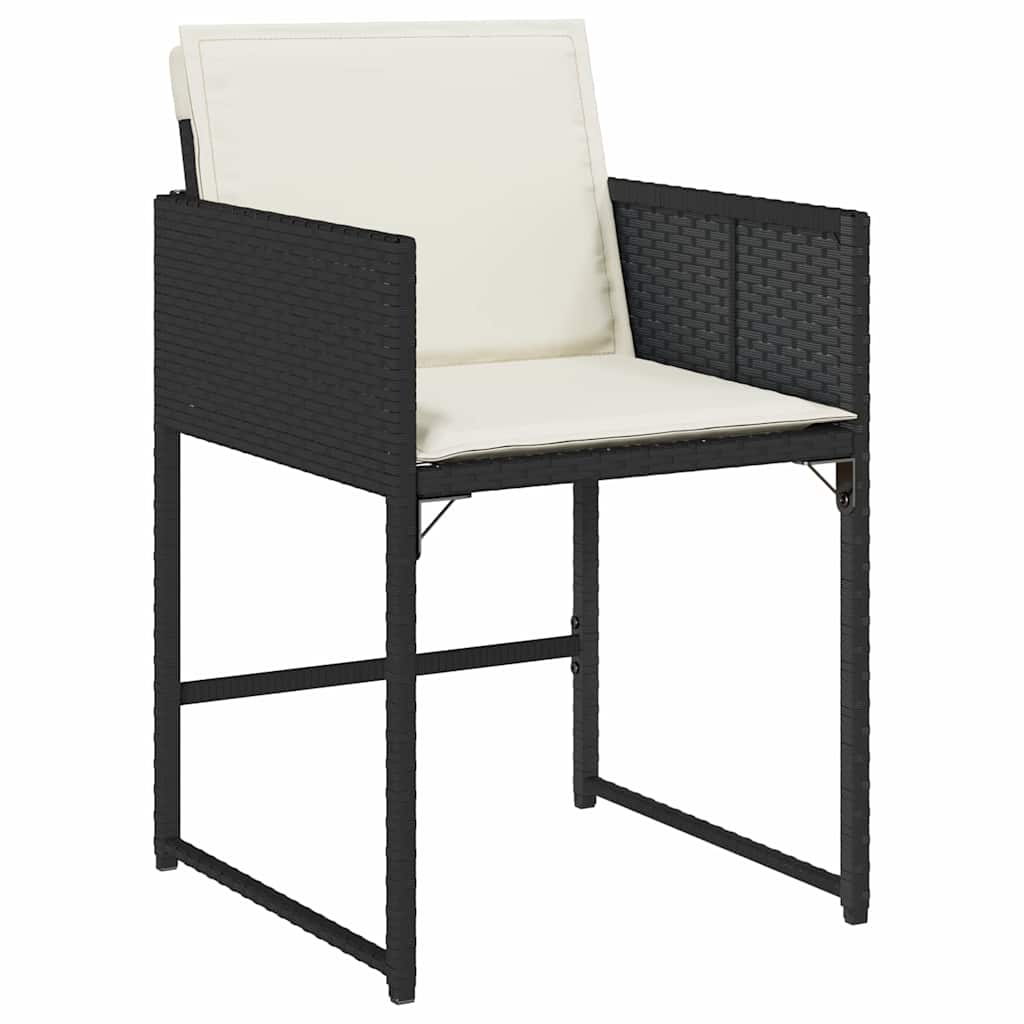 vidaXL Garden Dining Set 5 pcs Black Poly Rattan