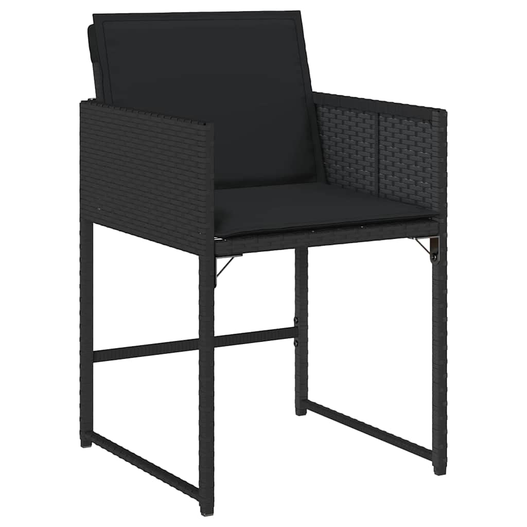 vidaXL Garden Dining Set 9 pcs Black Poly Rattan