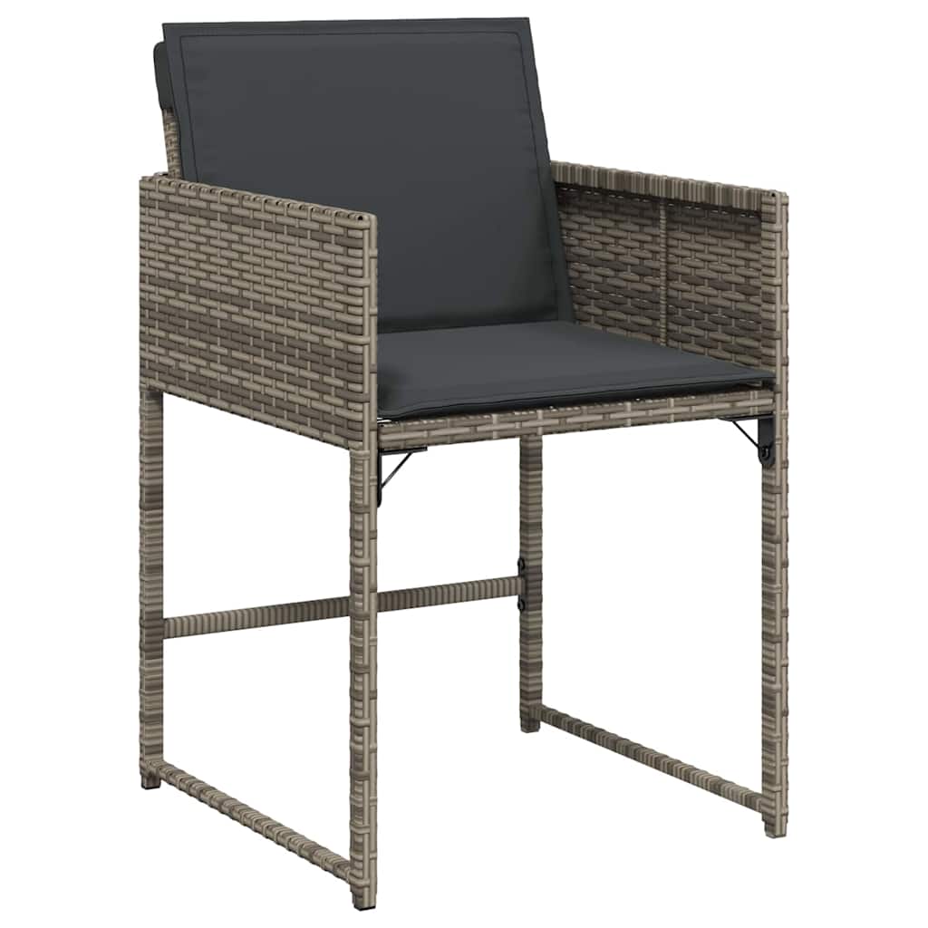 vidaXL Garden Dining Set 9 pcs Grey Poly Rattan