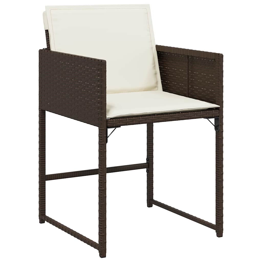 vidaXL Garden Dining Set 9 pcs Brown Poly Rattan