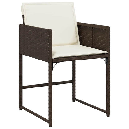 vidaXL Garden Dining Set 9 pcs Brown Poly Rattan