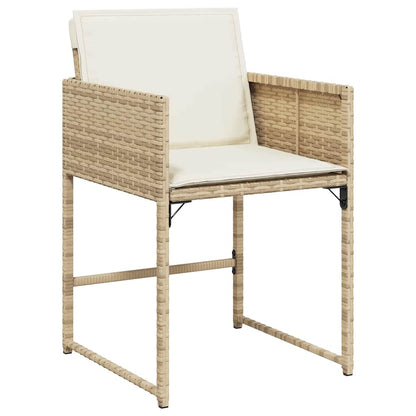 vidaXL Garden Dining Set 9 pcs Beige Poly Rattan