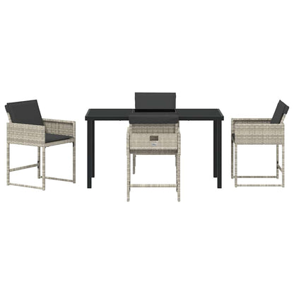 vidaXL Garden Dining Set 5 pcs Light Grey Poly Rattan