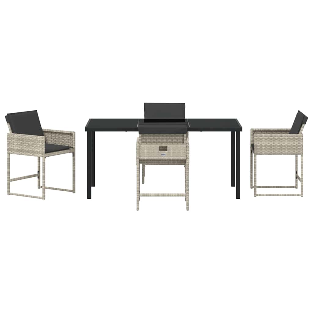vidaXL Garden Dining Set 5 pcs Light Grey Poly Rattan