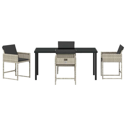 vidaXL Garden Dining Set 5 pcs Light Grey Poly Rattan
