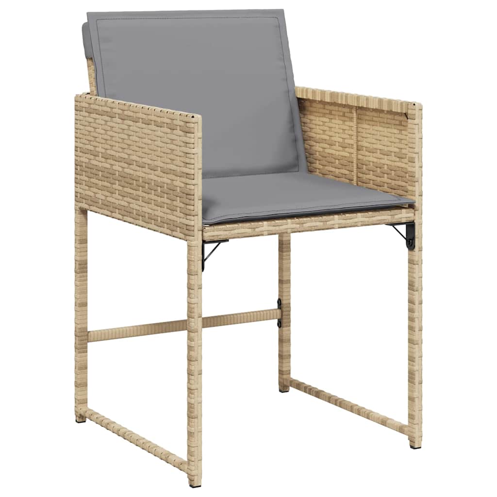 vidaXL Garden Dining Set 9 pcs Beige Poly Rattan