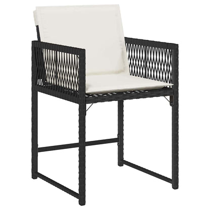 vidaXL Garden Dining Set 5 pcs Black Poly Rattan